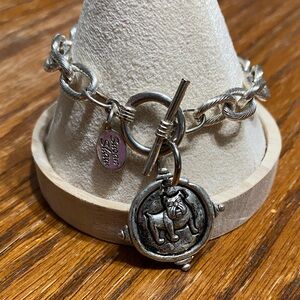 Susan Shaw Silver Bulldog Charm Bracelet